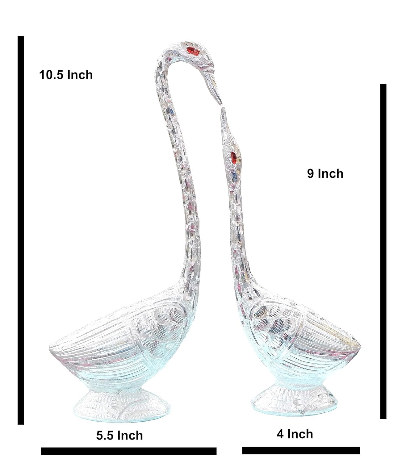 Aluminium Metal Pair of Kissing Duck Handmade Showpiece-Size