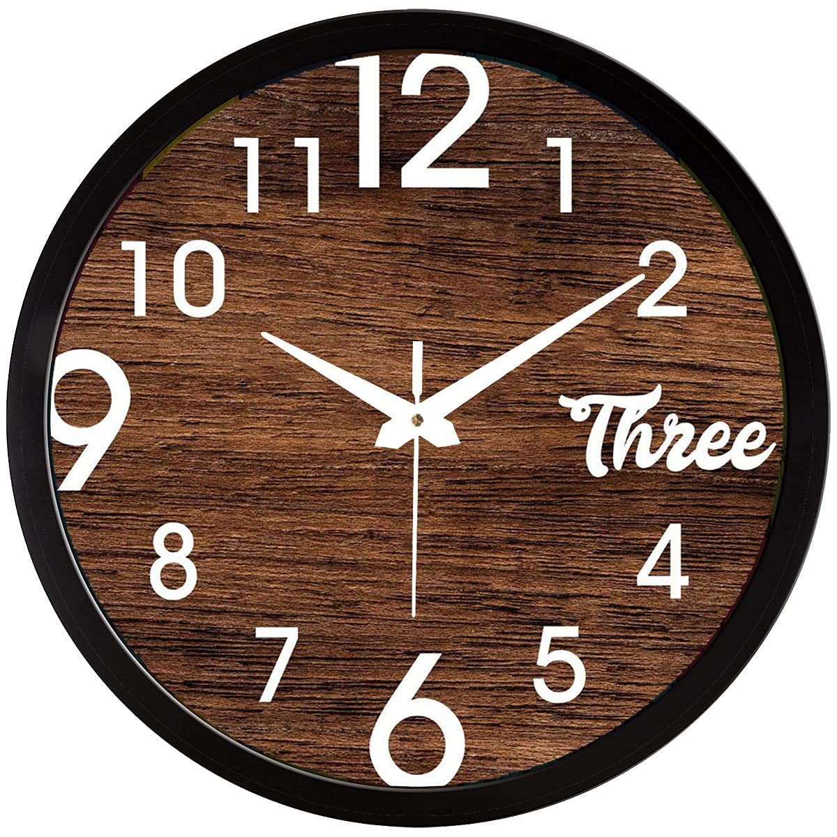 dark brown wood pattern wall clock